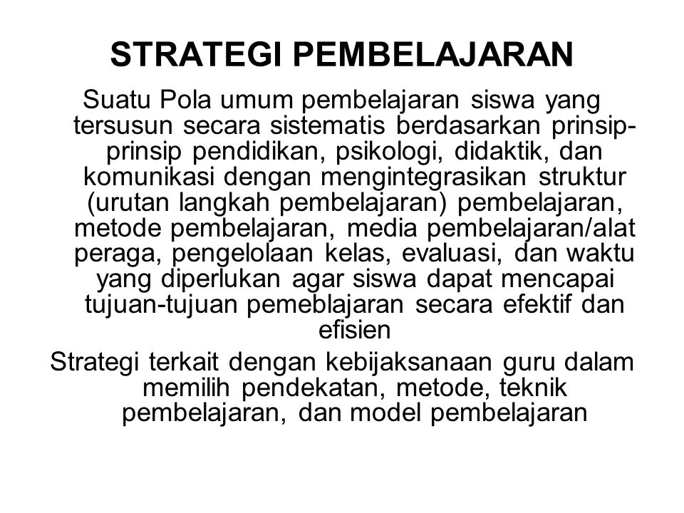 Perbedaan Pendekatan Strategi Metode Teknik Dan Model Pembelajaran Ppt